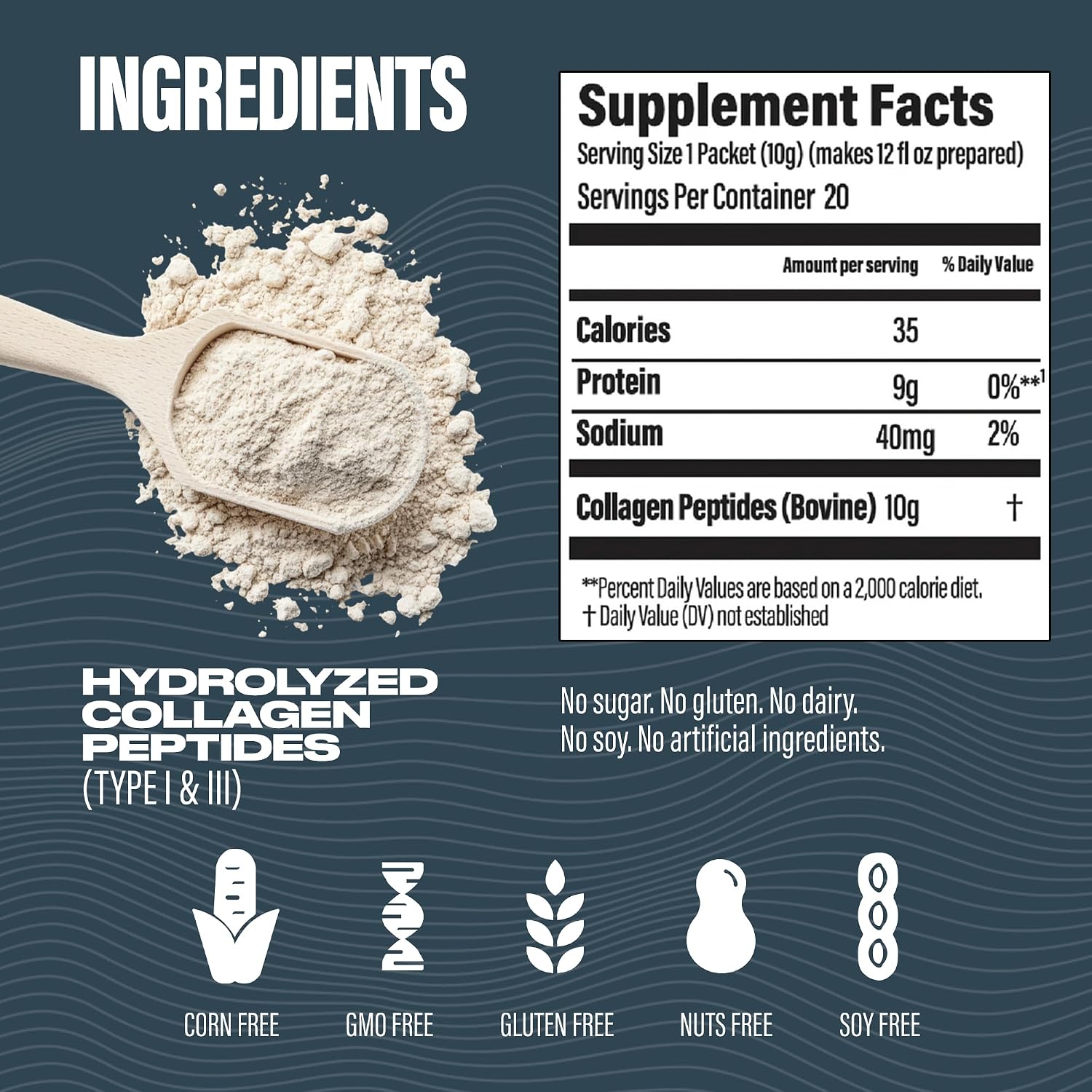 BUBS Naturals Collagen Peptides Powder, Collagen for Women & Men, Hydrolyzed Peptides, Unflavored Pasture Raised Grass Fed, Paleo Keto Friendly, Supports Hair Skin & Joint Health (20 oz) 28 Servings