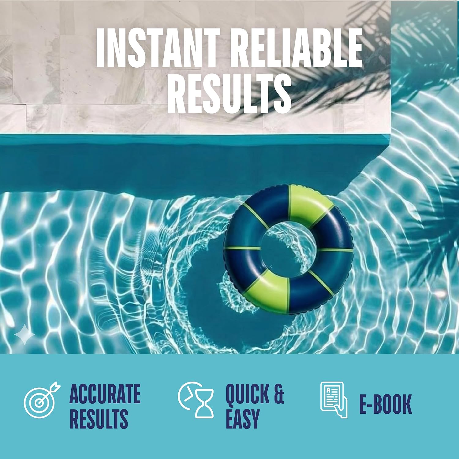 Pool Test Strips for Pools and Spas - 7 in 1 Water Test 100 Pack | Includes 100 pool test strips that measure chlorine, bromine, pH, alkalinity, hardness and cyanuric acid in 30 seconds.