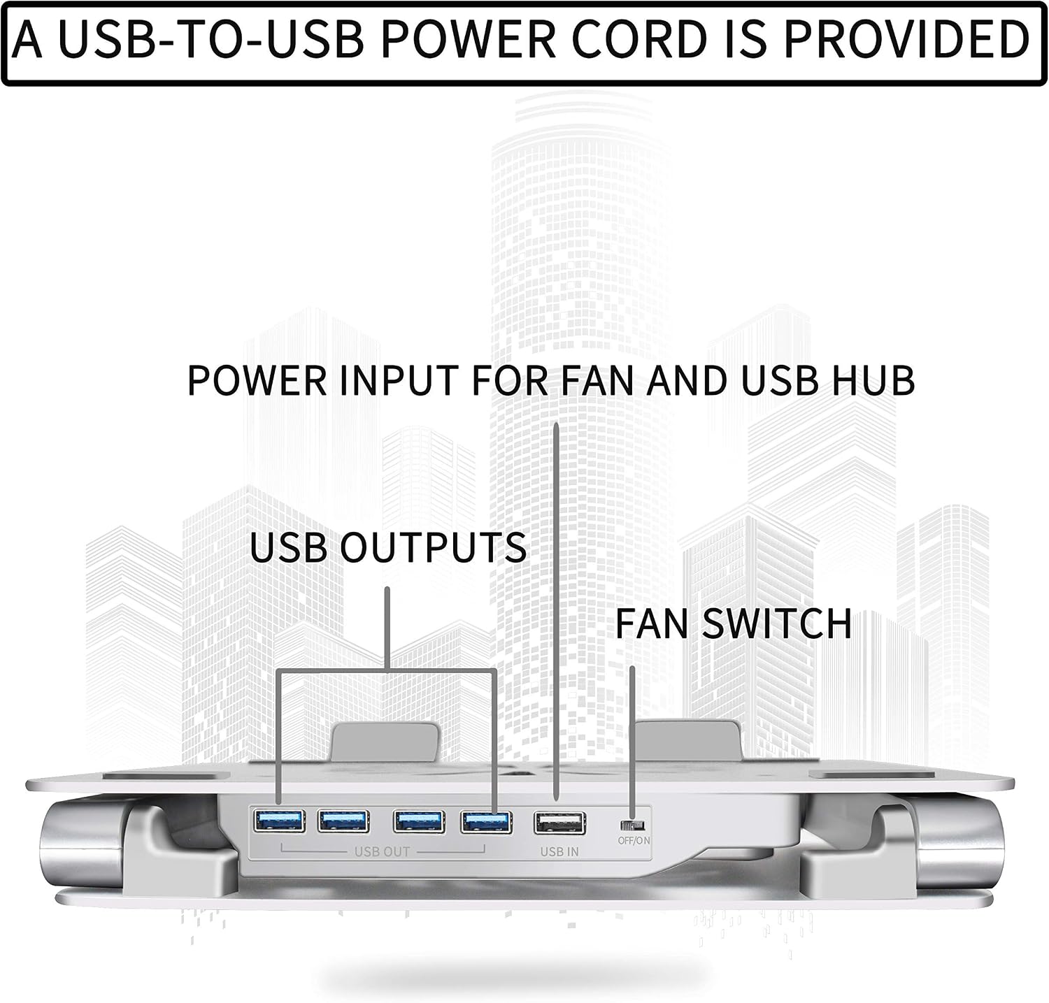 SOUNDANCE Laptop Cooling Pad with USB 3.0 Hub, Aluminum Stand, Up to 17"