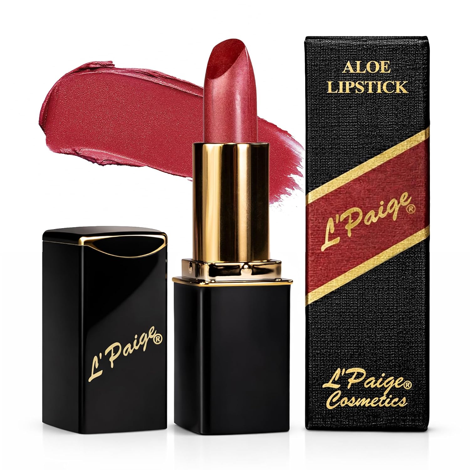 L’Paige Rosy Pearl Lipstick | Sheer Neutral Rose Lip Color | Aloe Vera Moisturizing Formula | Long-Lasting Hydrating Finish | Soft Silvery Pink Shade L56
