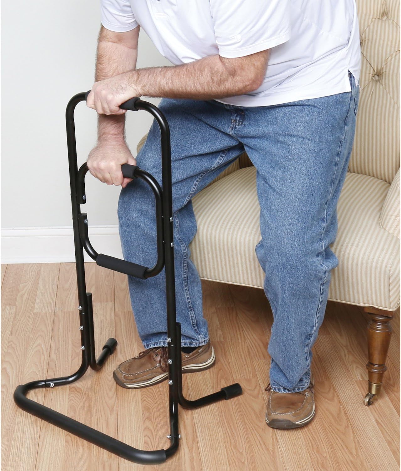 Bandwagon Chair Stand Assist - Portable Bar Helps You Rise from Seated Position - Lift Safety Elderly Assistance Products, Metal, Black