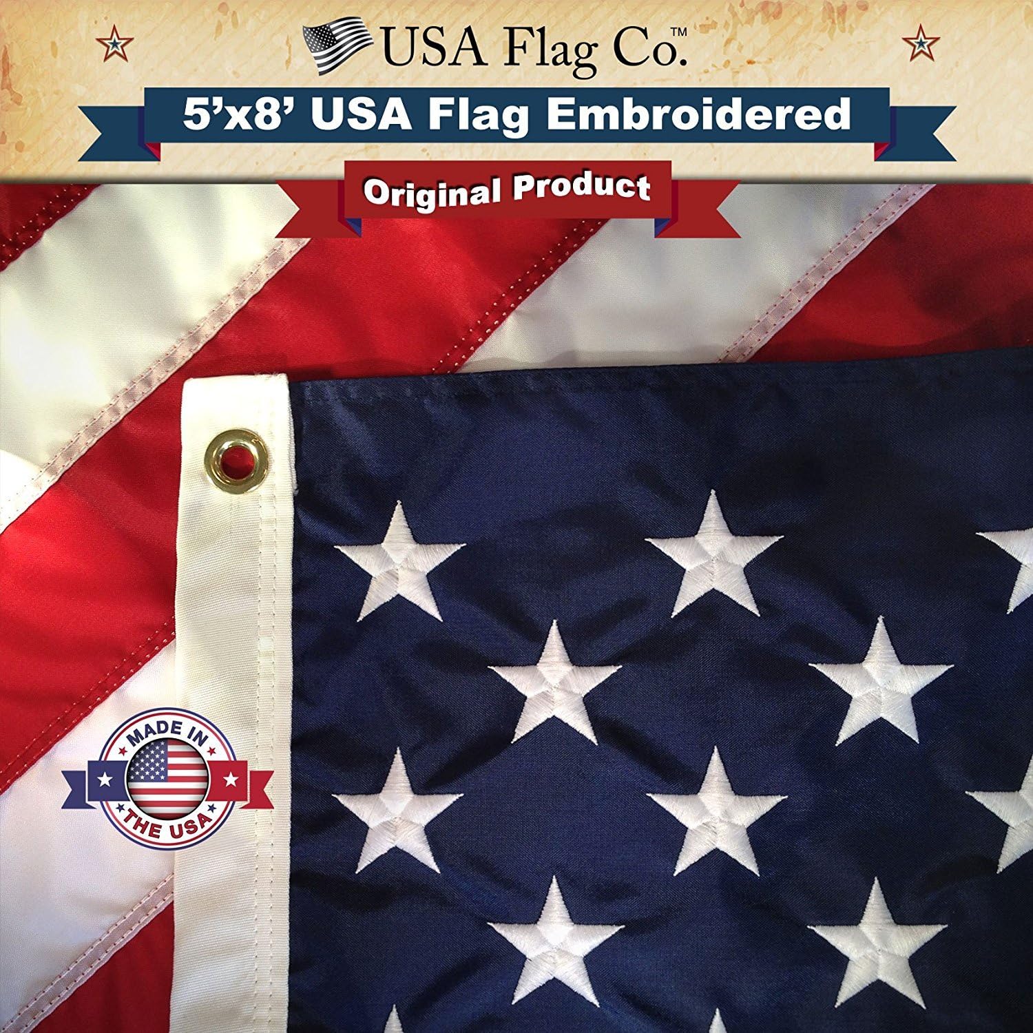 US Flag 4x6 100% American Made: The Best Embroidered Stars and Sewn Stripes American Flag, Made in the USA (4 by 6 Foot)