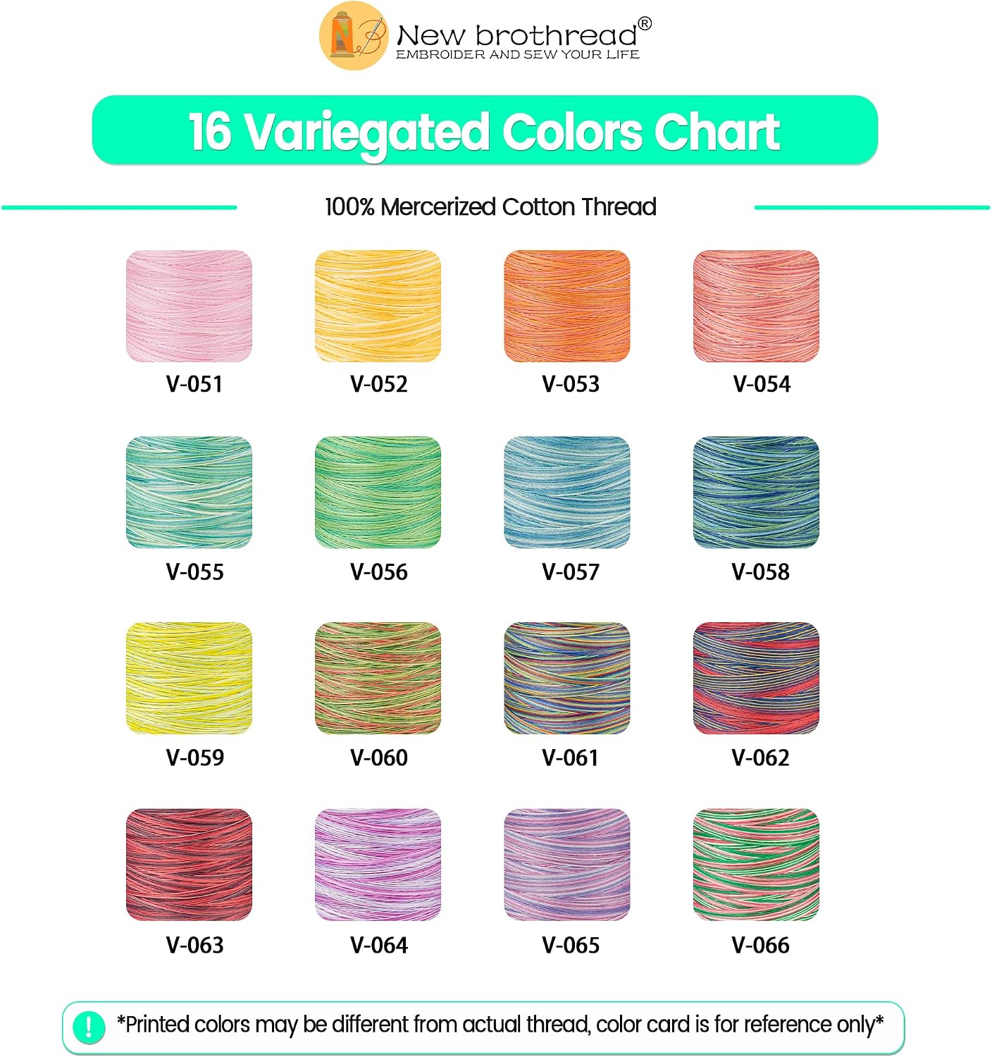 New brothread Multi-Purpose 100% Mercerized Cotton Threads -5 White+5 Black