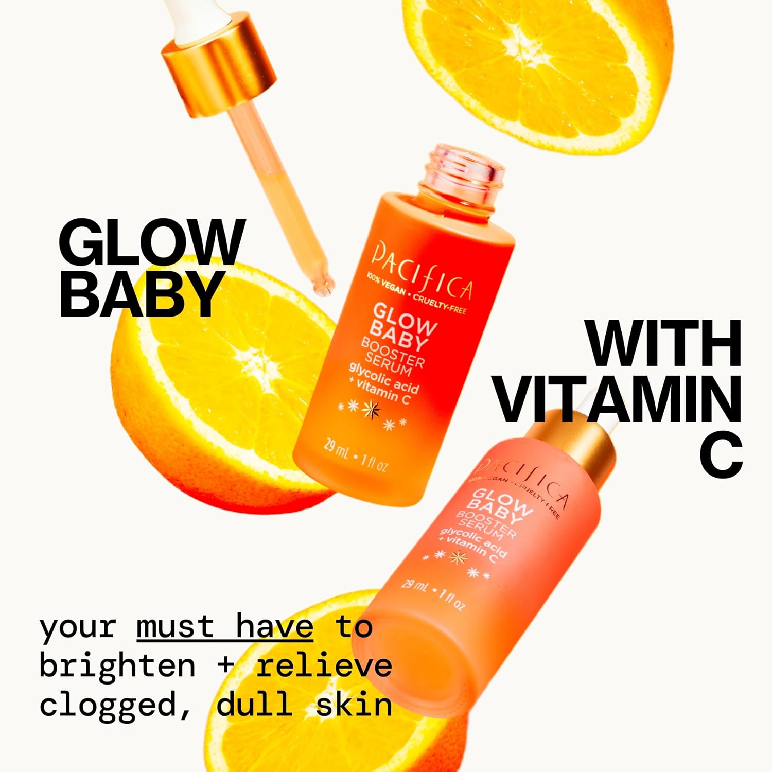 Pacifica Vitamin C Serum for Face – Glow Baby Brightening Facial Serum with Glycolic Acid – Vitamin C Booster Skin Care, Dark Spot Corrector, Vegan Skincare for Glowing Skin, Dermatologist Tested