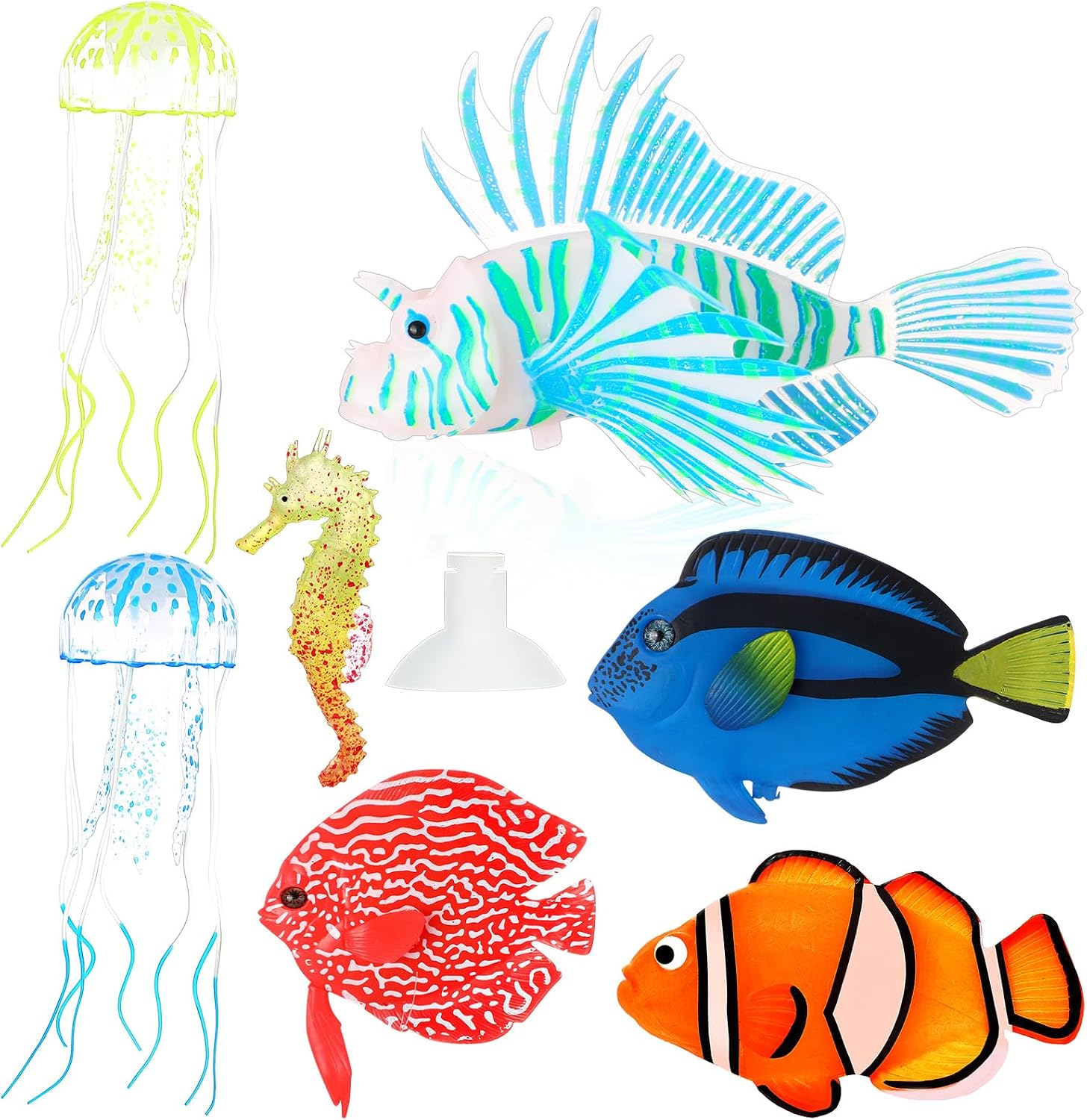Weewooday 7 Pcs Artificial Fish Glowing Effect,Modern Color