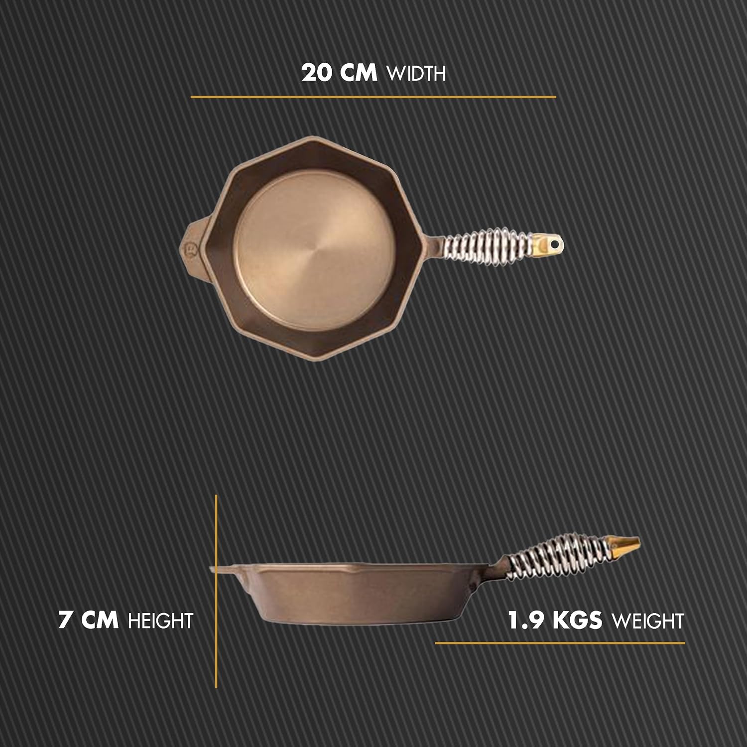 FINEX 12" Cast Iron Skillet with Lid, Versatile Cast Iron Pan, Cooking Pan Enhances Food Taste, Non-Stick Skillet, Modern Heirloom, Pre-Seasoned with Flaxseed Oil