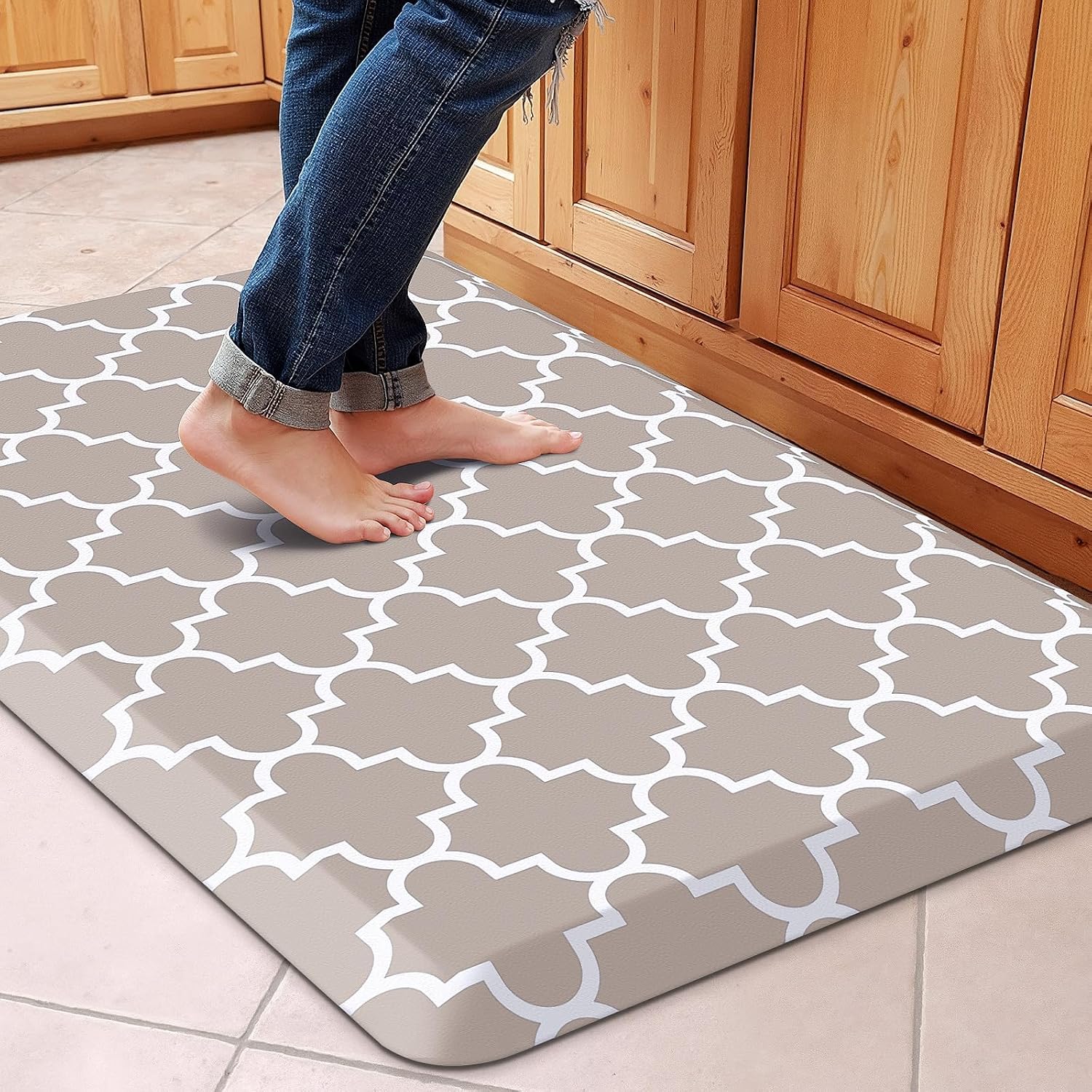 WISELIFE Kitchen Mats and Rugs Cushioned Anti-Fatigue, 17.3"x 60", Grey