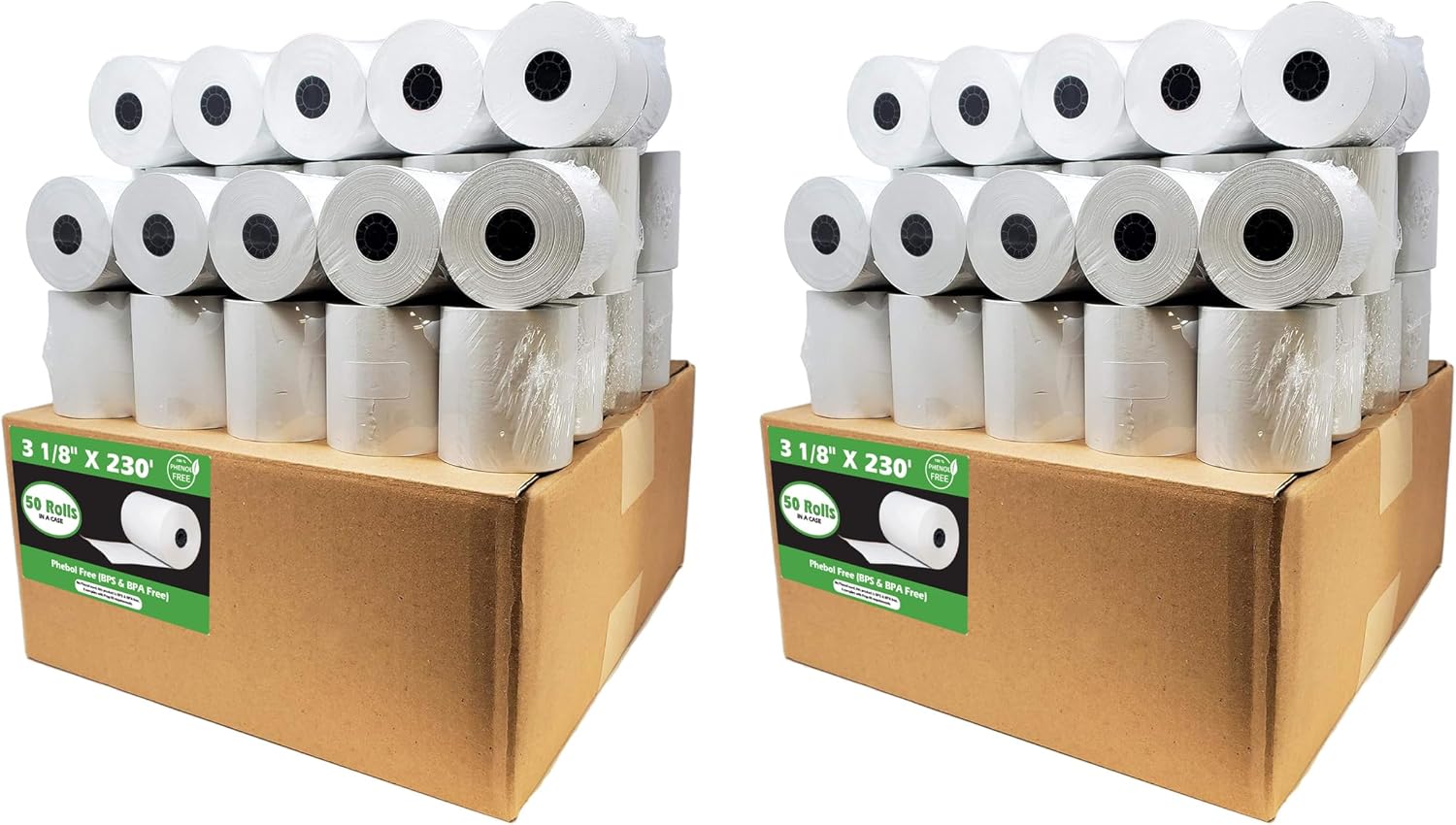 (50 Rolls) 3 1/8 x 230 Thermal Paper Receipt Rolls (55 GSM Premium Quality German Paper) Fits All POS Cash Registers BPA Free - BuyRegisterRolls