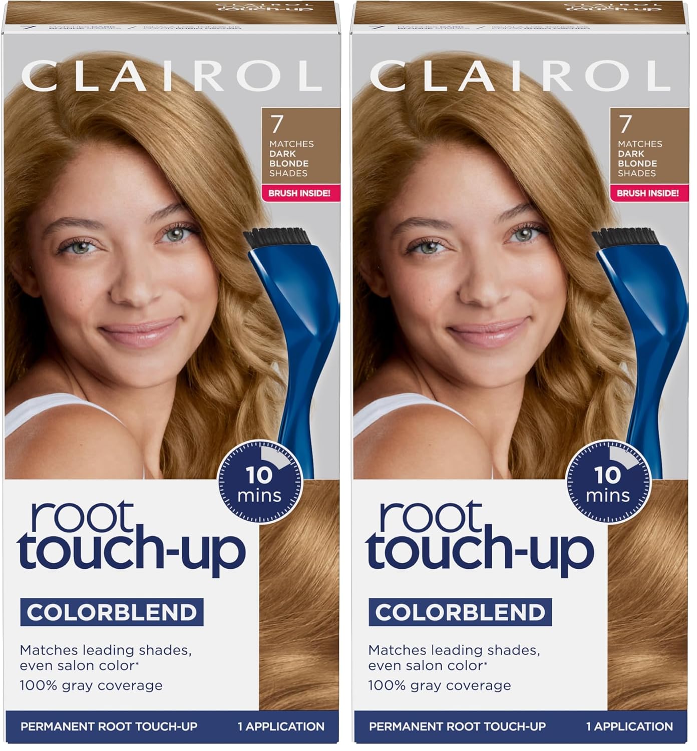 Clairol Root Touch Up Permanent Hair Dye, 6 Light Brown, Pack of 2