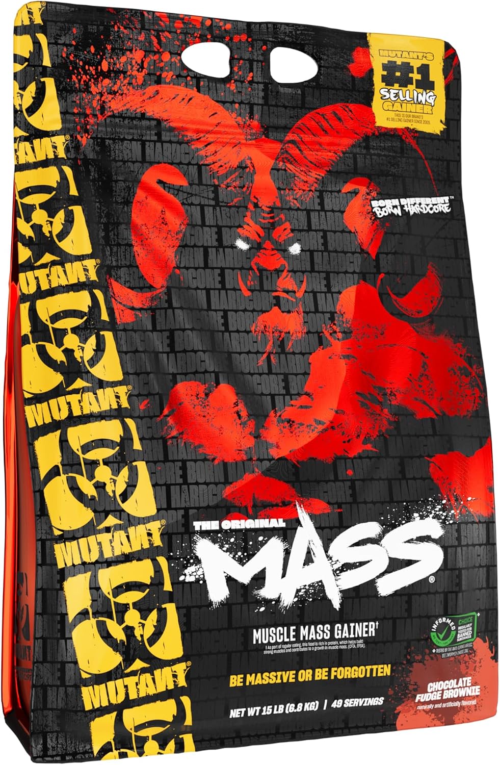 Mutant Mass Weight Gainer Protein Powder, Chocolate Fudge Brownie, 15 lb