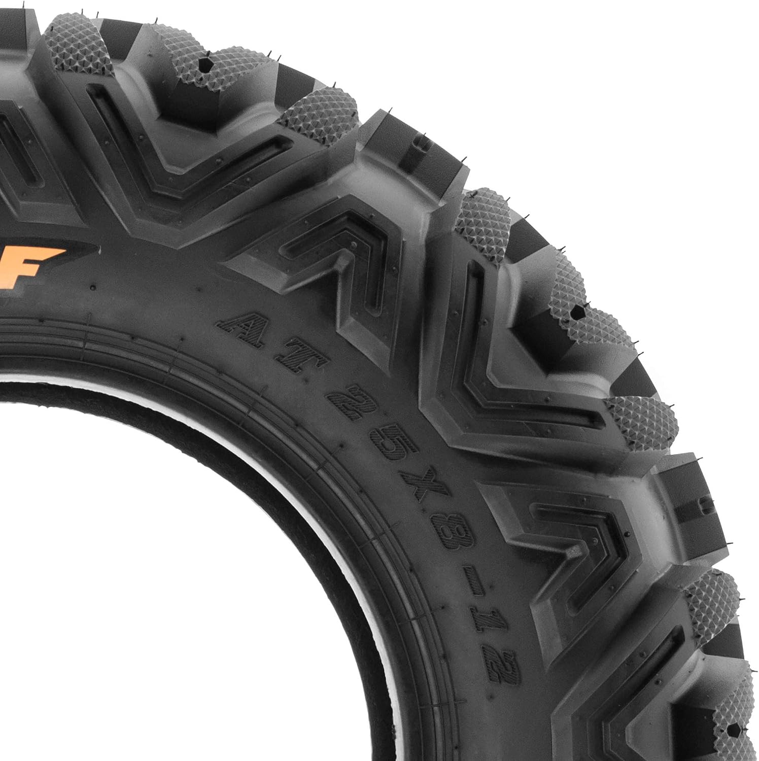 SunF ATV Tires 25x10-12 UTV Tire 25x10x12 All Terrain Off-Road Mud Tires, 6 Ply Tubeless