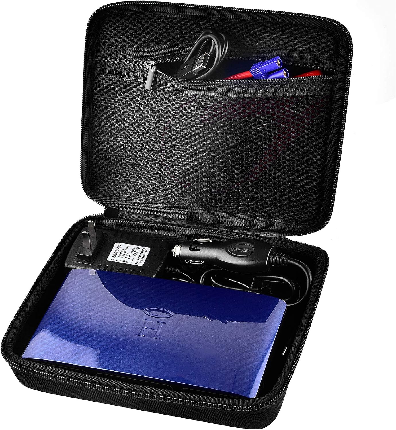 Comecase Case for HALO Bolt 58830/57720 mWh Charger and Jump Starter | Hard EVA and Mesh Pocket Protect and Organize AC Plug, Car Charger and Cables