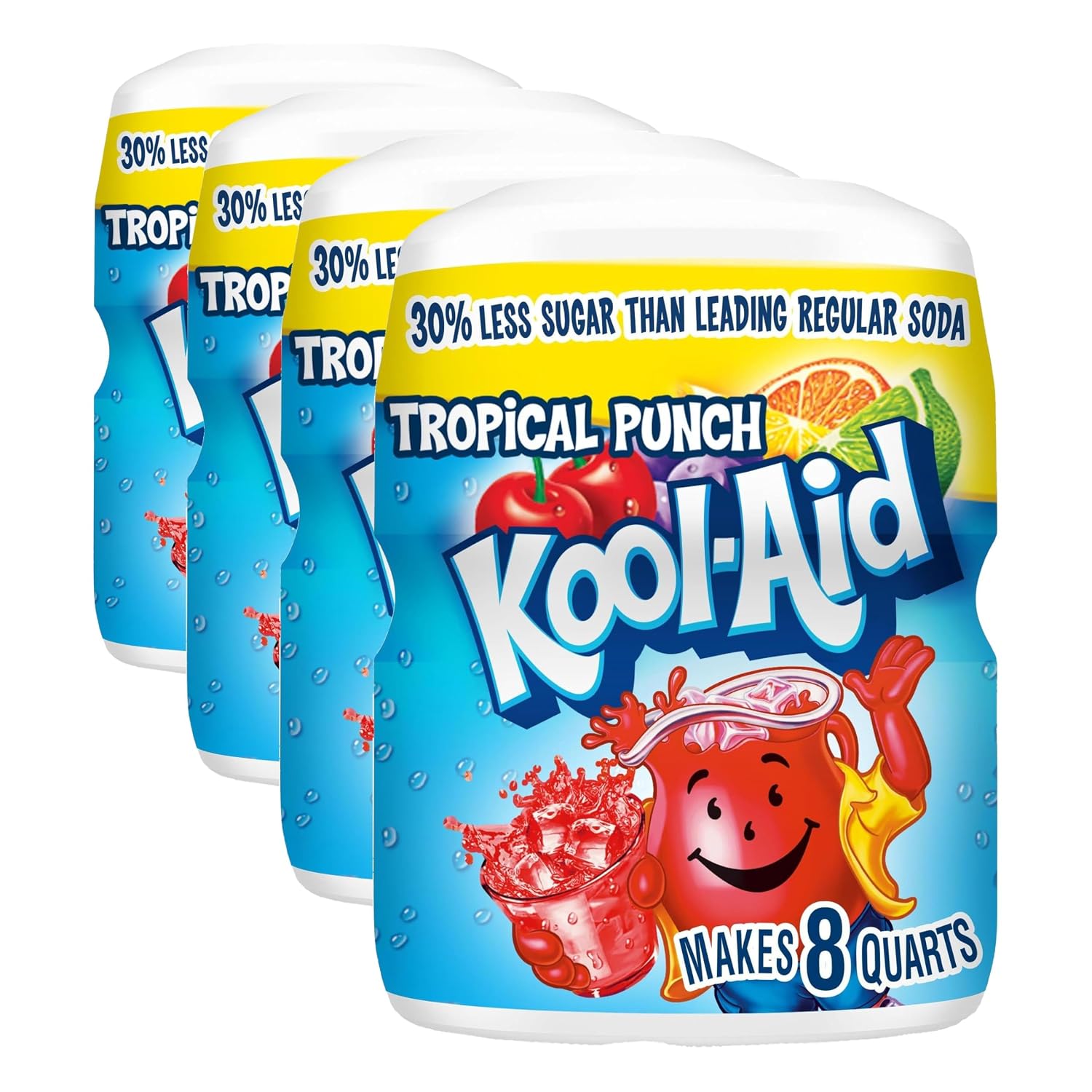 Kool-Aid Drink Mix, Tropical Punch, 19 oz | for Flavorful Hydration and Shareable Refreshment Good Source of Vitamin C, Caffeine Free Gluten Free