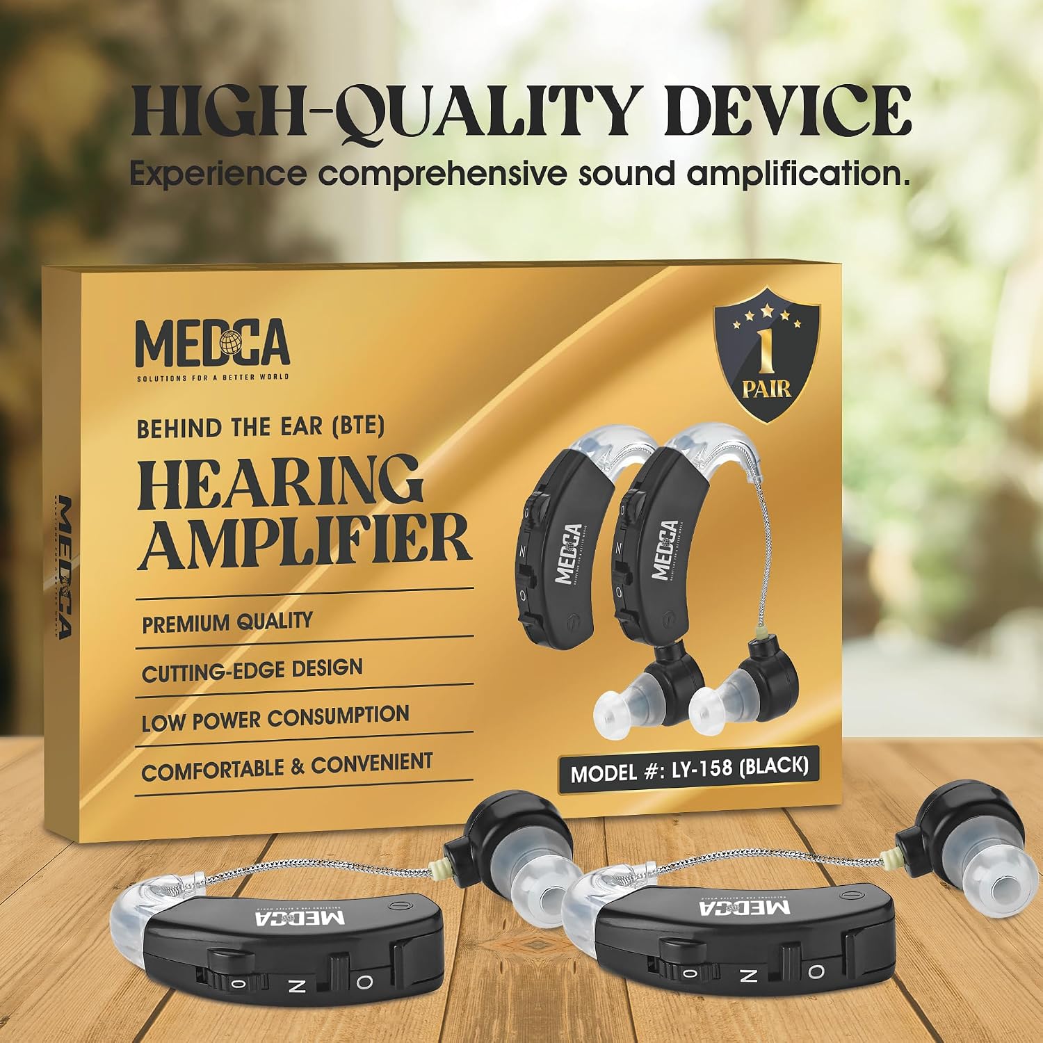 Behind the Ear Sound Amplifier - BTE Hearing Ear Amplification Device and Digital Hearing Aids for Seniors PSAD for the Hard of Hearing