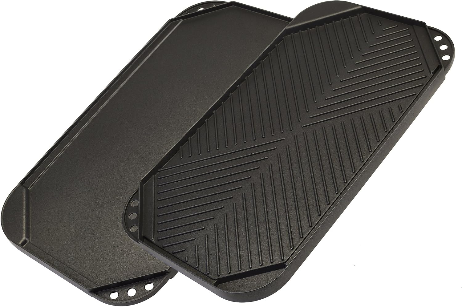 Ecolution Reversible Grill/Griddle Pan, Non-Stick, Dishwasher Safe, Double Burner Family Griddle Grill Pan Cookware, Cast Aluminum