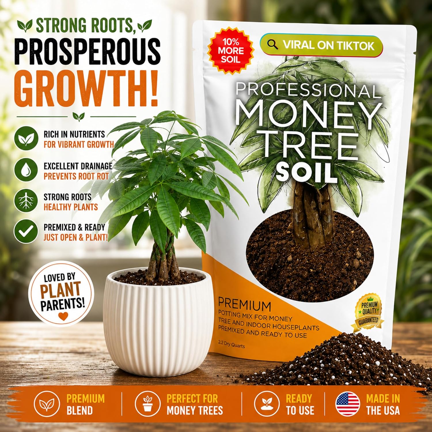 Professional Bonsai Soil Mix Ready to Use | Large 2.2 Quarts, Premium Potting Soil for Bonsai Trees
