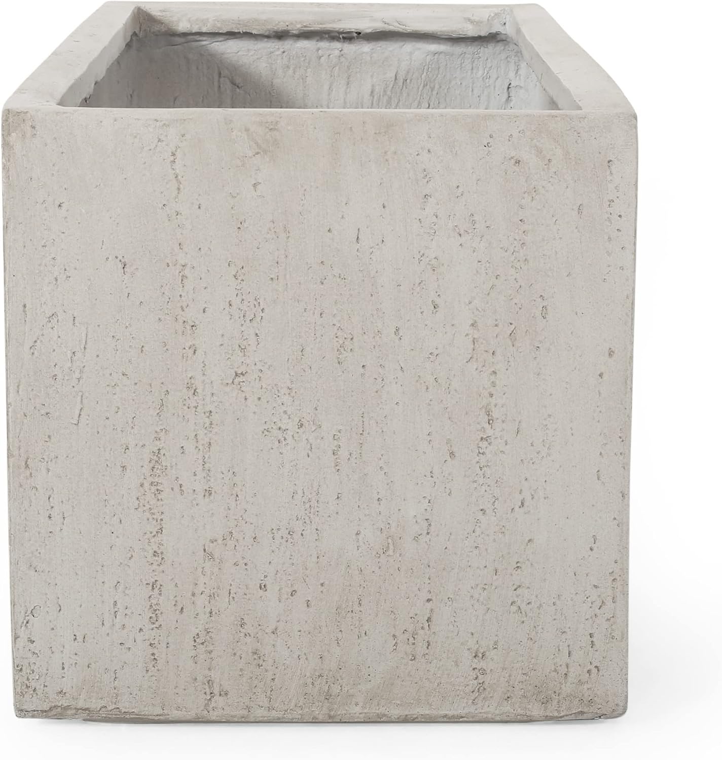 Christopher Knight Home Vanessa Outdoor Modern Large Cast Stone Rectangular Planter, White