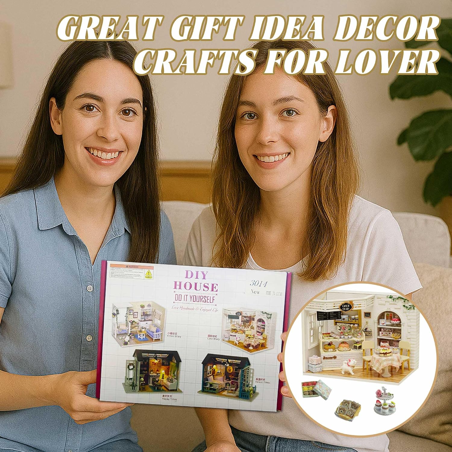 Kisoy Romantic and Cute Dollhouse Miniature DIY House Kit Creative Room Perfect DIY Gift for Friends,Lovers and Families (Sunny Holiday Time)