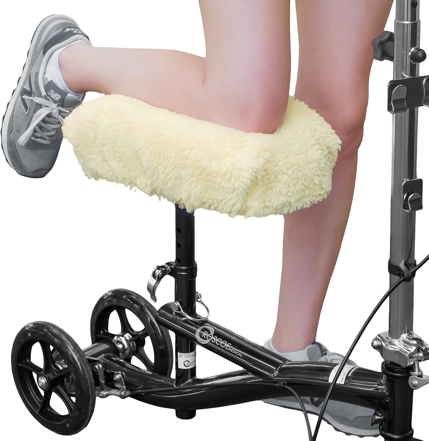 RMS Knee Walker Pad Cover with Foam Cushion and Soft Fleece, Washable