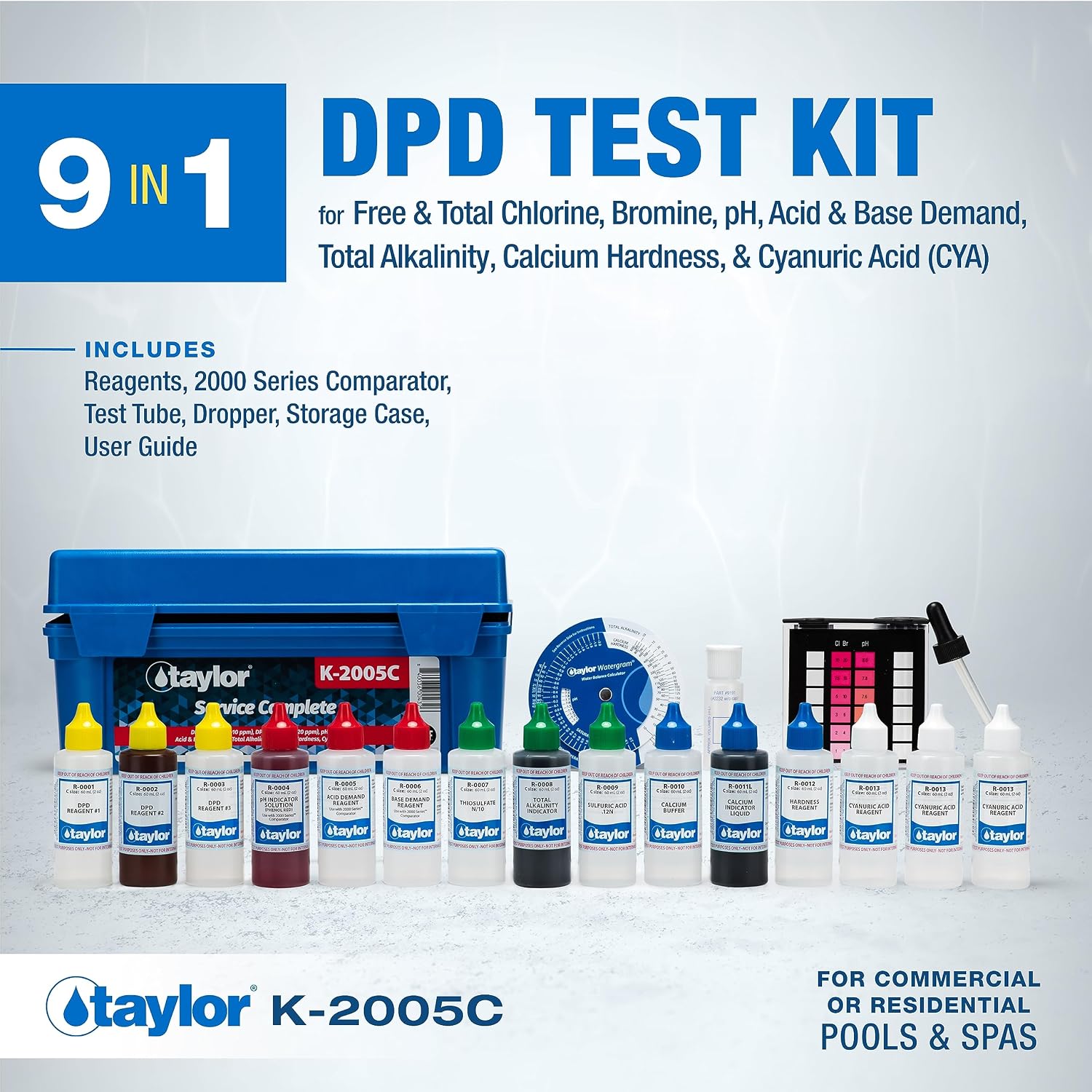 Taylor Complete Pool & Spa Test Kit - High Range K-2005C 2 oz Reagents