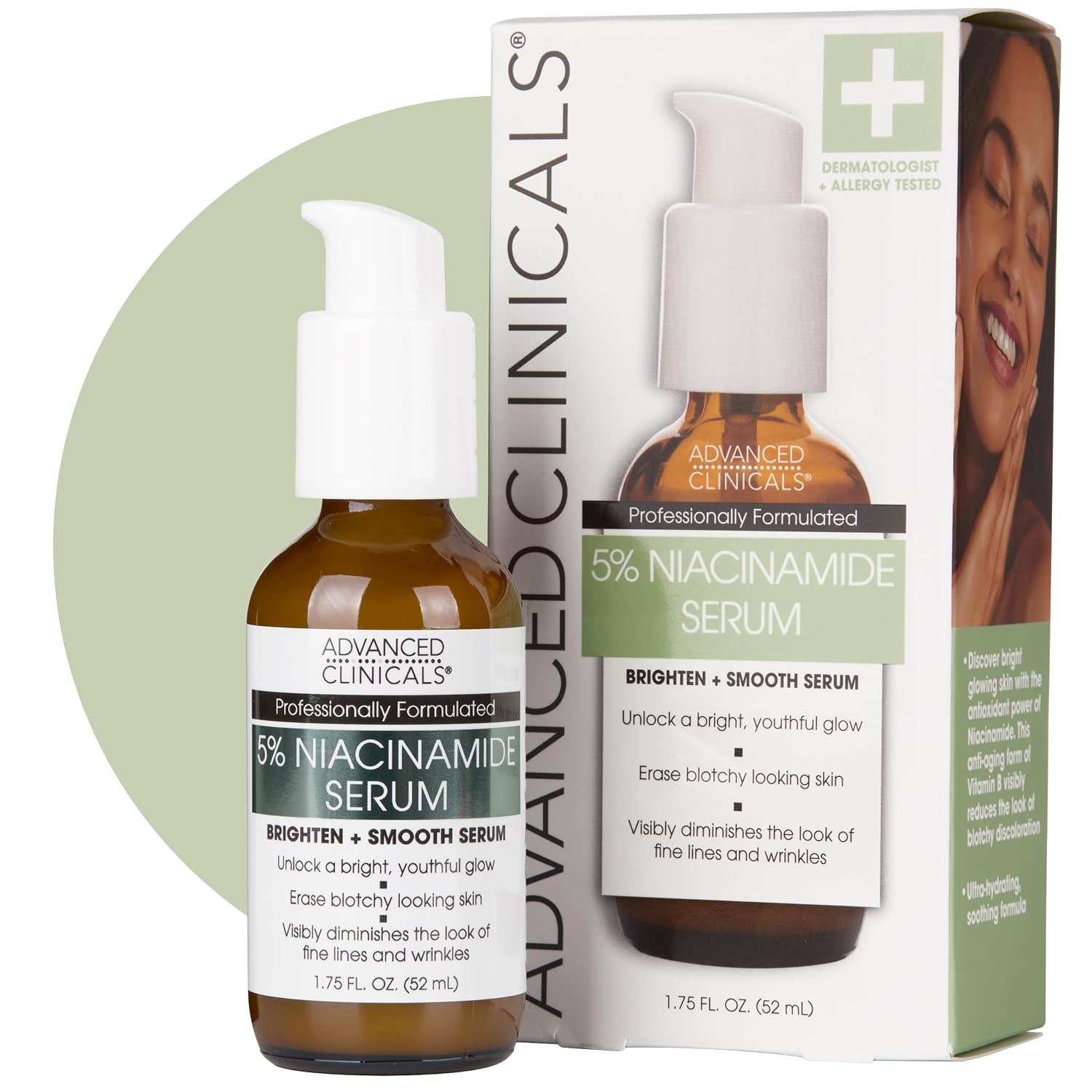 Advanced Clinicals Brightening Vitamin C Serum For Face With Glycolic Acid + Lactic Acid | Vitamin C Eye Serum Face Moisturizer For Improving Look Of Dark Spots & Uneven Complexion, 1.75 Fl Oz