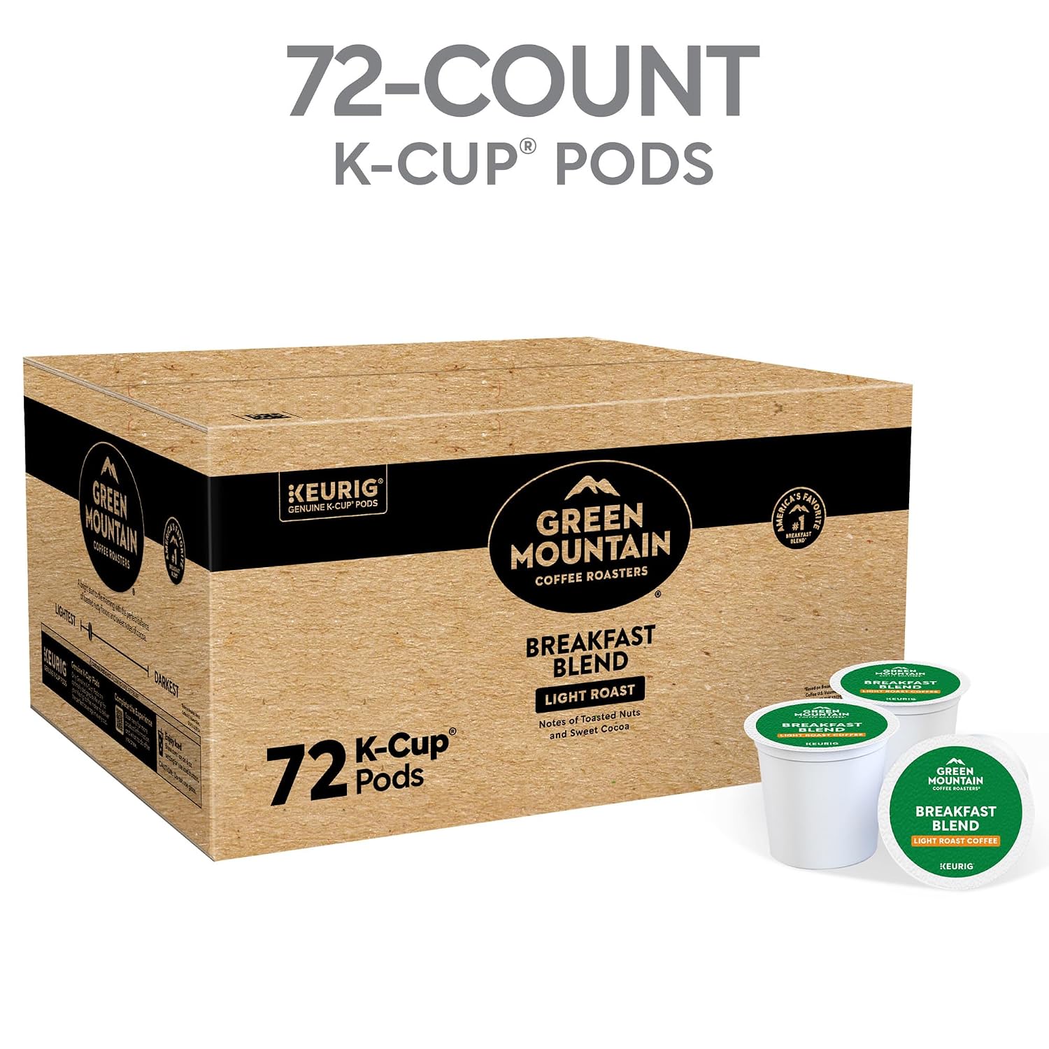 Green Mountain Coffee Roasters Breakfast Blend Single-Serve Keurig K-Cup Pods, Light Roast Coffee, 96 Count