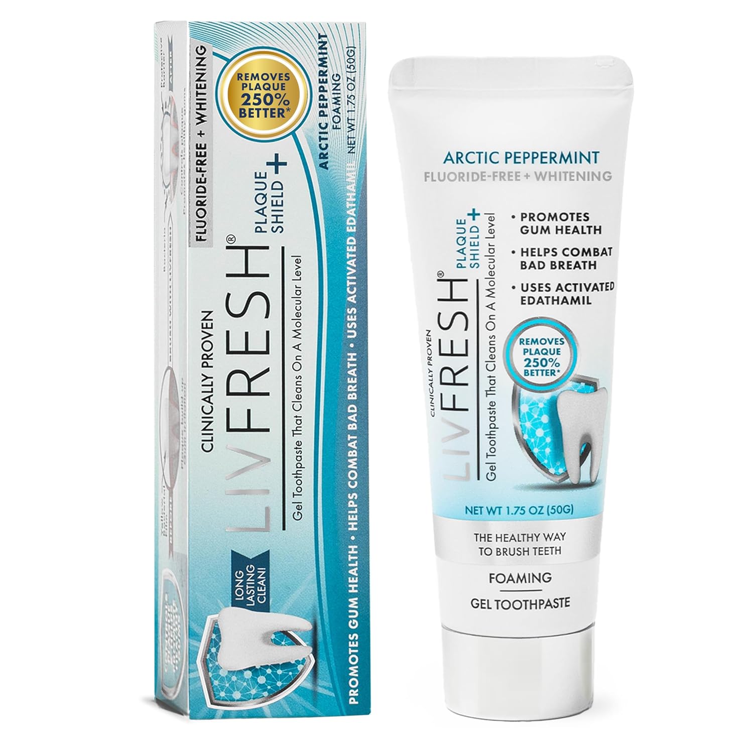 LIVFRESH Toothpaste Gel, Clinically Proven to Remove Plaque 250% Better, Improves Gum Health 190% Better, Prevents & Reduces Tartar, Freshens Breath, SLS Free Dental Gel, Wintergreen