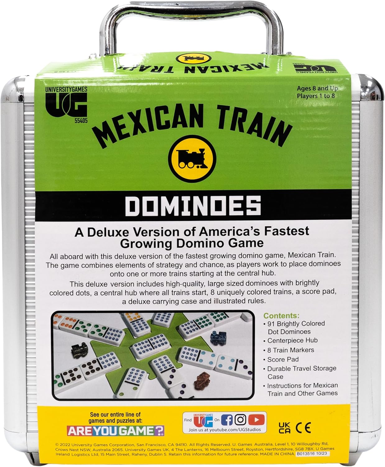 Front Porch Classics | Mexican Train Domino Set in Wooden Collector Box from Front Porch Classics for 2 to 8 Players Ages 8 and Up