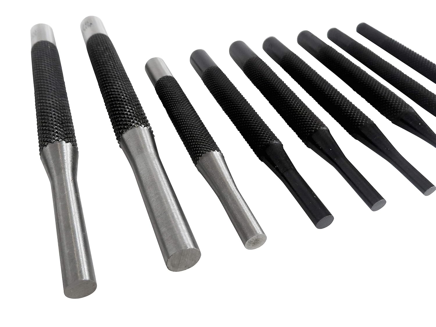 Taytools 466125 18 Piece Roll Pin Punch Set with 8 Inch Long and 4 Inch Short Pins, Includes Sizes 1/16 Through 3/8 Inch