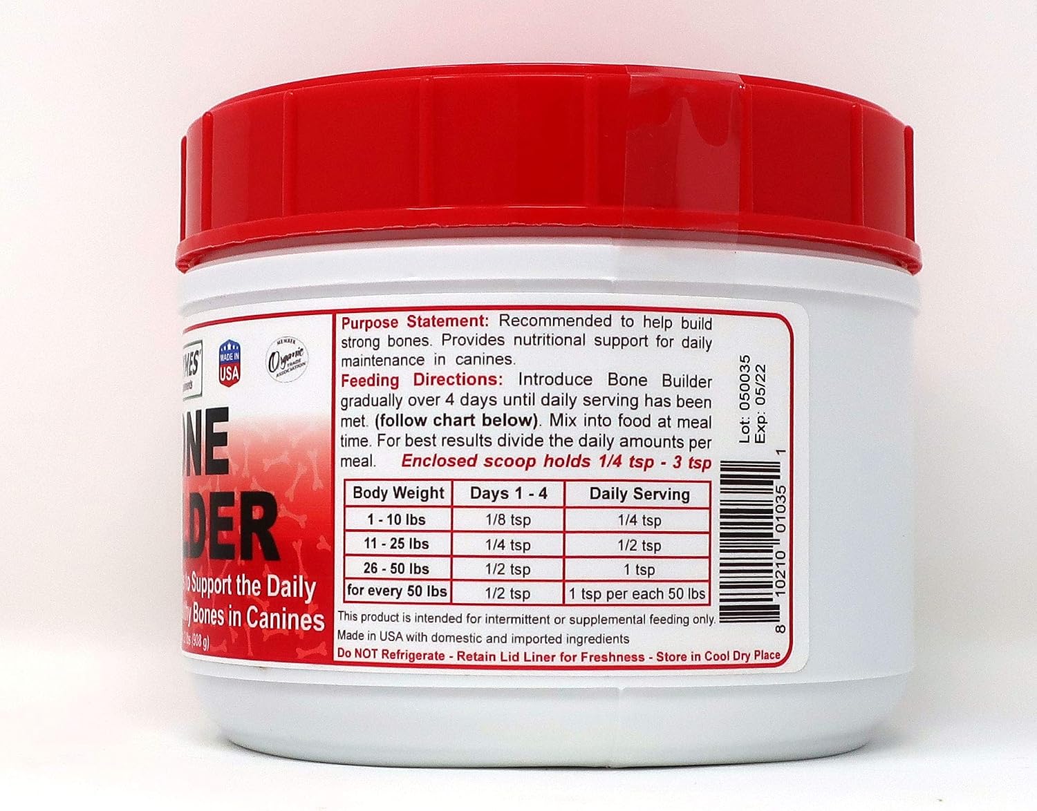 Dogzymes Bone Builder - Low Volume, Cost Effective Calcium Supplement