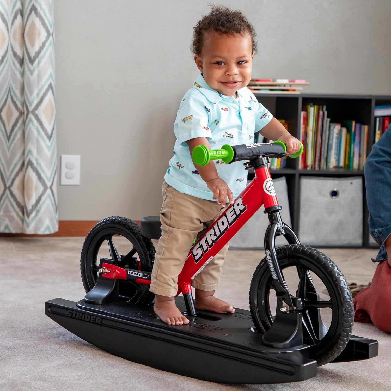 Strider Sport 2-in-1 Rocking Bike, Ages 6 Months–4 Years | For 12 Model, Converts Baby Rocking Toy to Toddler Balance Bike, Tool-Free Adjustments, Wide and Stable Base, Durable Plastic