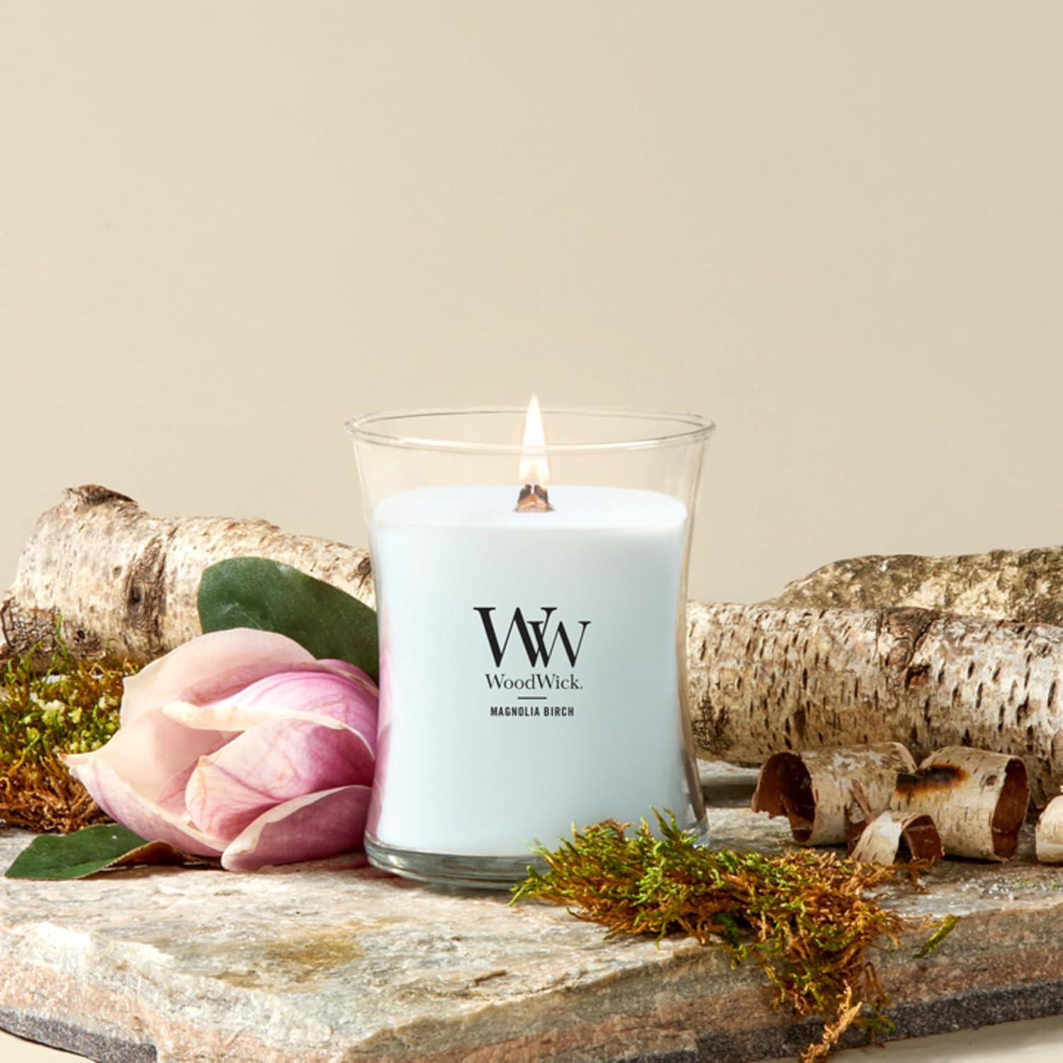 WoodWick Lavender Spa Gifts for Women and Men, 9.7 oz Medium Hourglass Candle with Crackling Wick