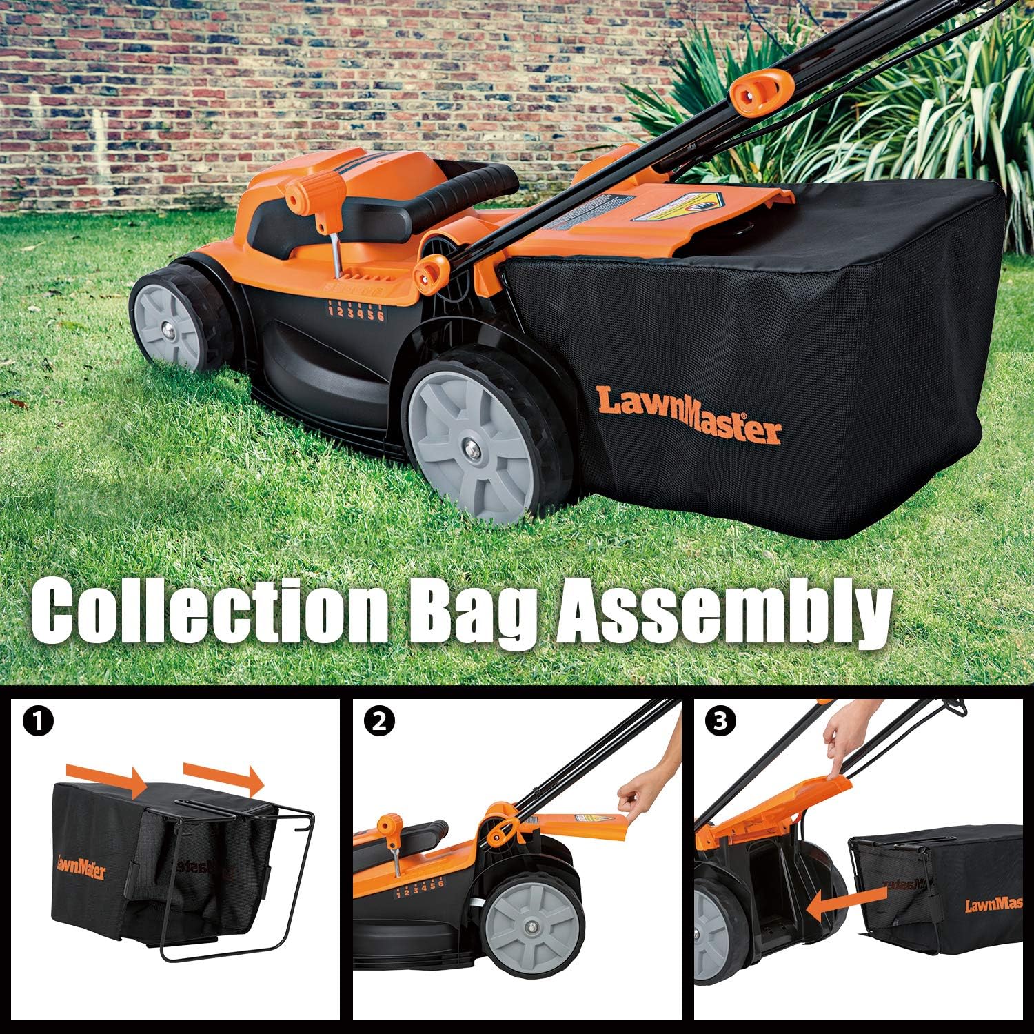 LawnMaster MEB1216K Electric Lawn Mower 16-Inch 12AMP