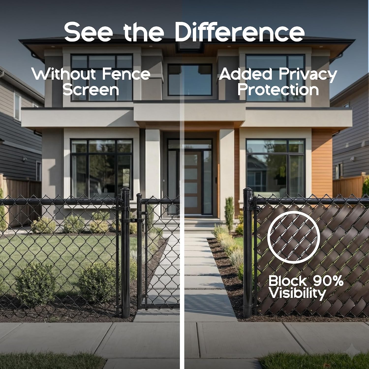 Chain Link Fence Privacy Tape 250 ft (40 SqFt) (Arctic White) | Gardening, Outdoor Wall, Balcony, Patio, Yard, Injury Prevention, Safety Fence Cover for Dog, Other Pet Hedge Slats