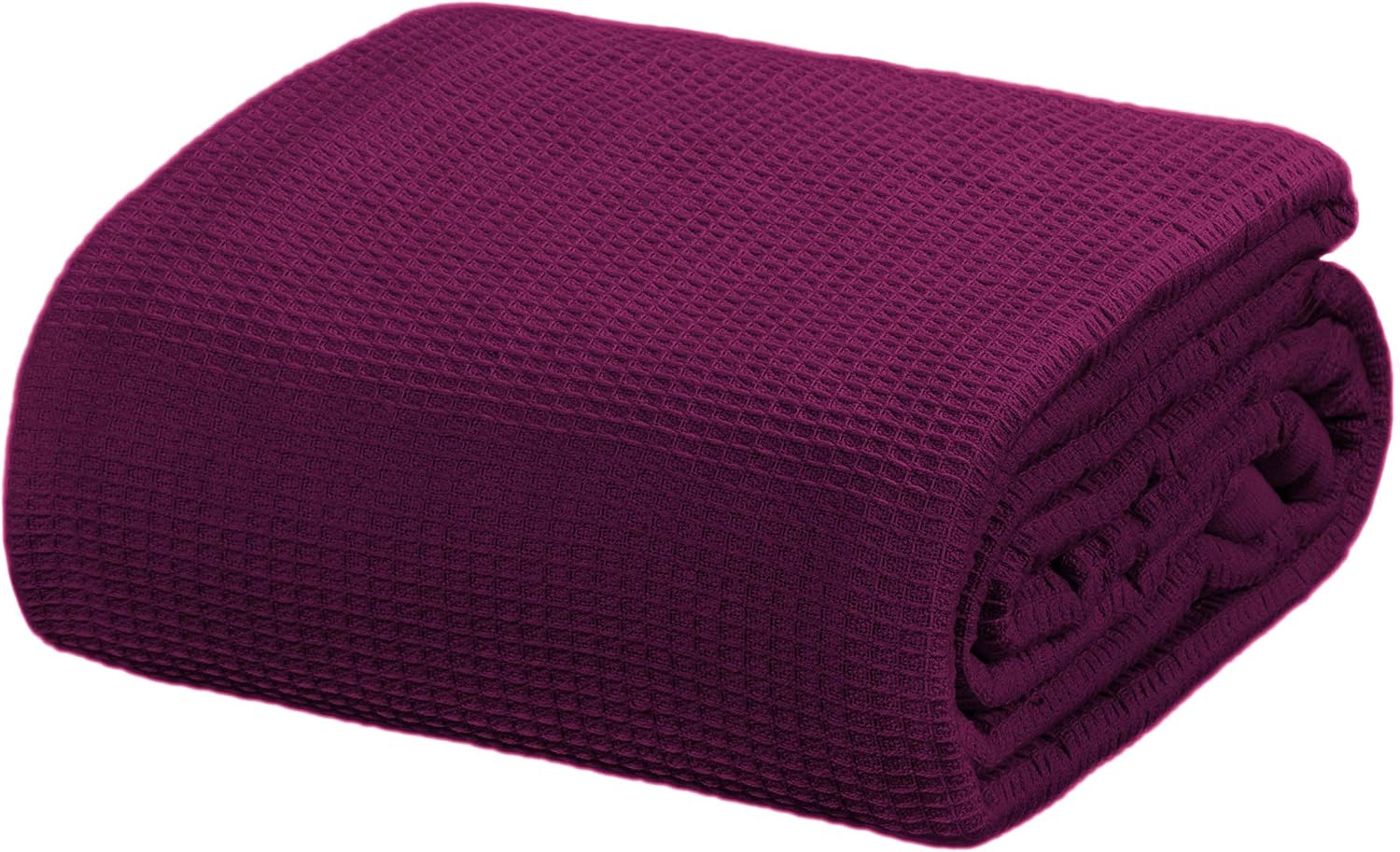 Crover All Season Waffle Premium Thermal Blanket Queen Size 90"x90" Durable Soft Cozy Breathable Weave Design 100% Cotton, Orchid Pink