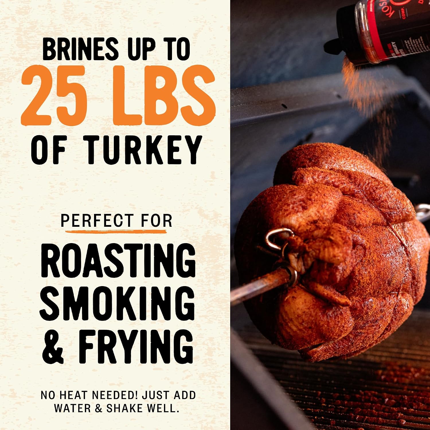Kosmos Q Chicken Brine Soak, Brown Sugar & Worcestershire Spice Mix For Whole Bird, Breasts, Tenderloins, Grilling, Roasting, Smoking, Locks In Moisture, Savory Flavor, Easy Mix Directions, 16 Oz Bag