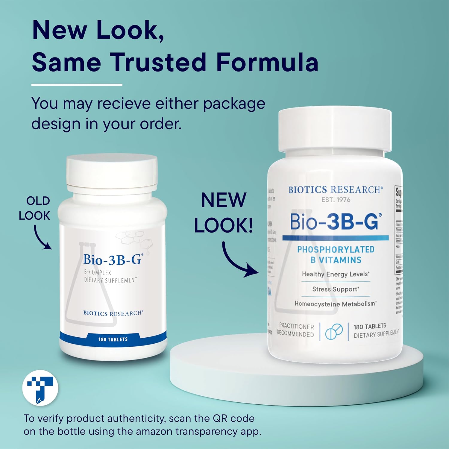 BIOTICS RESEARCH Bio-3B-G Vitamin B Complex, Vitamin B Complex Supplement for Stress, Energy and Adrenal Health Gluten Free Supplement 180 Tablets