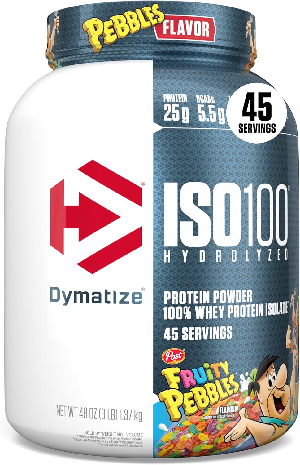 Dymatize ISO100 Protein Powder, 100% Whey Isolate, Birthday Cake | 25g Protein, Hydrolyzed, Fast-Absorbing, Supports Muscle Health, 5.5g BCAAs, Gluten-Free, 75 Servings, 5 lb