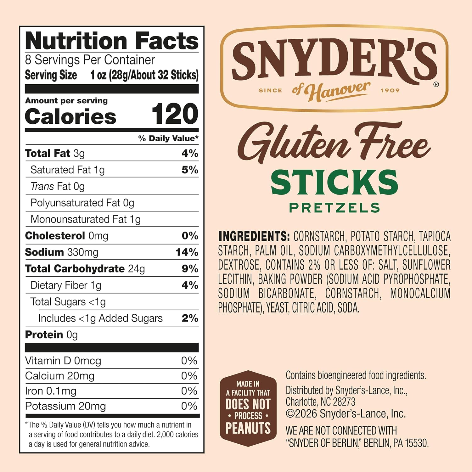 Snyder's of Hanover Gluten Free Mini Pretzels, 8 Oz 1 bag
