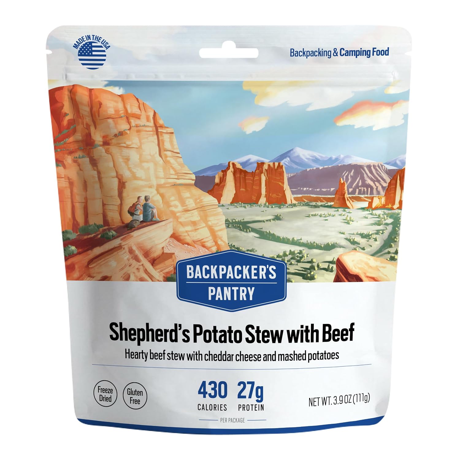 Backpacker's Pantry Lasagna | 1-Pack | 29g Protein | 620 Cal | Vegetarian, Nut Free | Made in the USA | Freeze Dried Meal & Camping Food