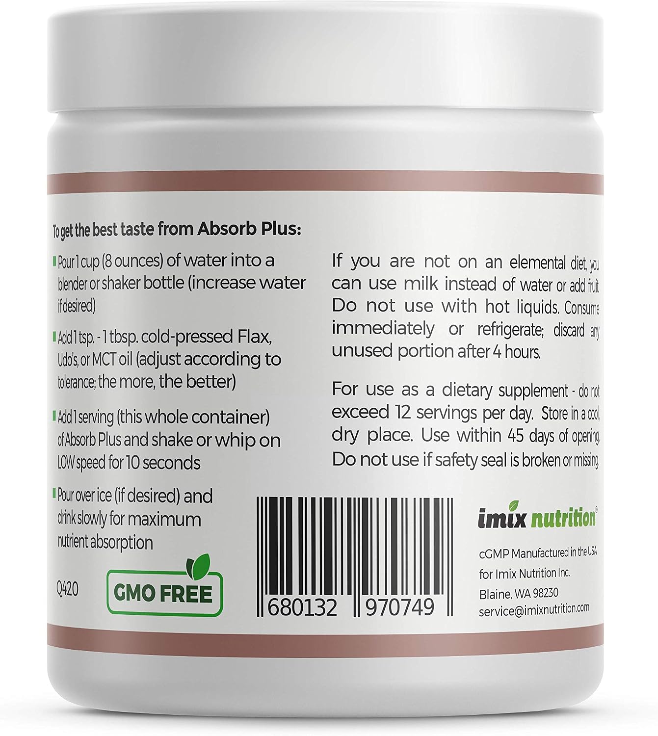 Isolate Protein - Diet Supplement for Improved Gut Health, Extra Nutritional Support, Non-GMO, Gluten-Free, Lactose-Free, Casein-Free (2.2 Lbs, Simply Vanilla)
