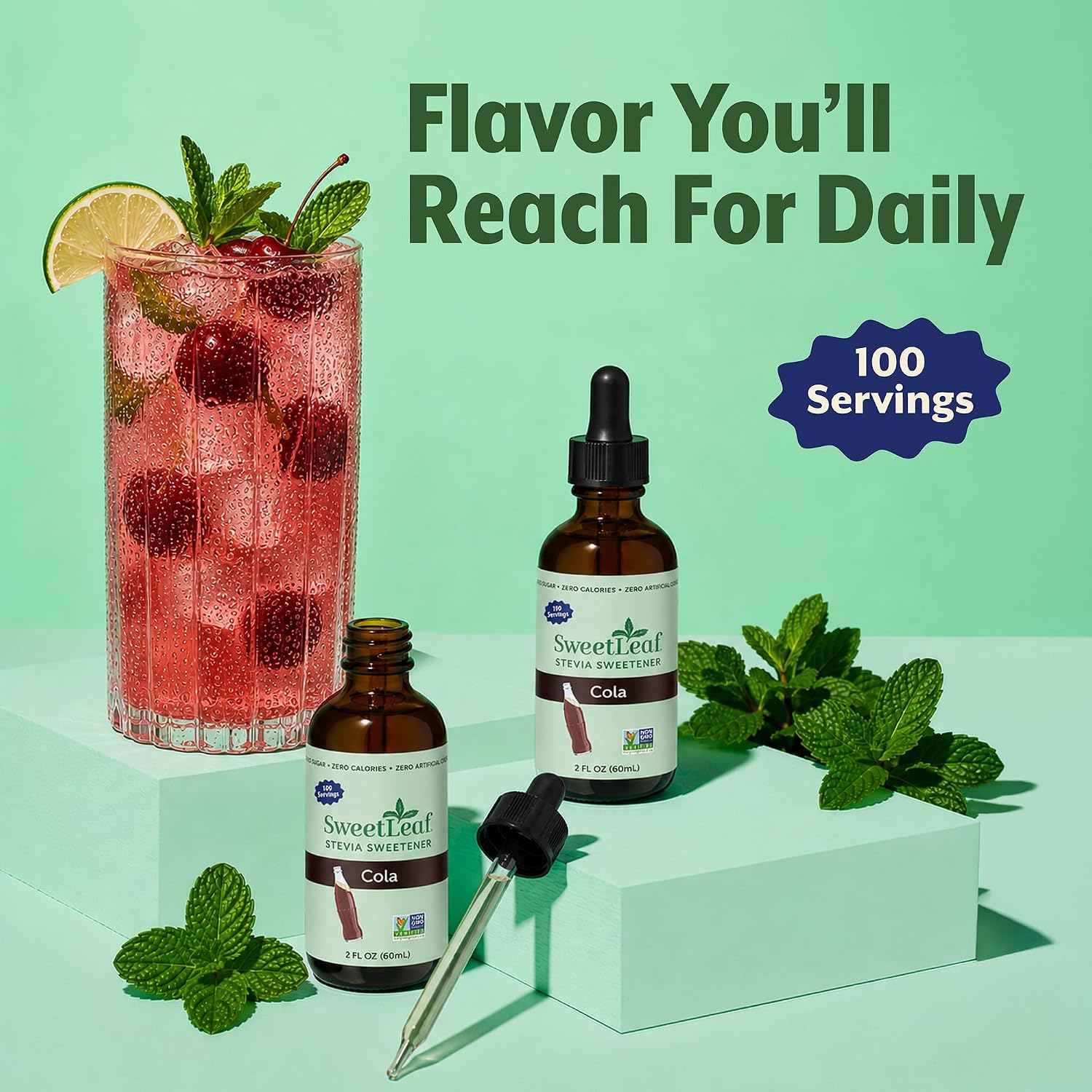 SweetLeaf Stevia Drops Liquid Sweetener, Lemon Drop - 2 Fl Oz, Pack of 1 | Sweet Drops, Organic Stevia Leaf Extract, Zero Calorie, No Erythritol, Sugar Substitute, With Dropper