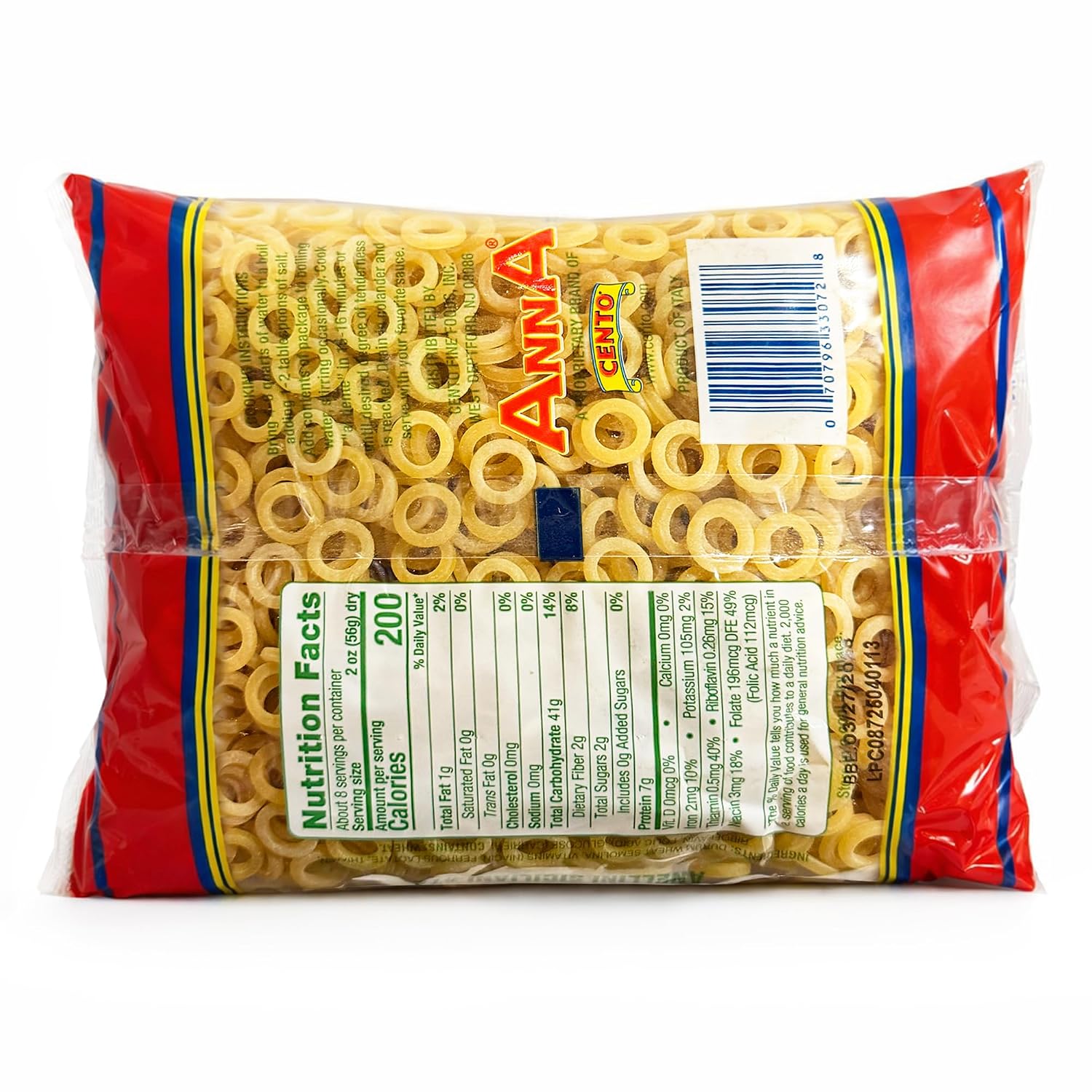 Anna - Italian Anellini Siciliani Pasta #72, (4)- 16 oz. Pkgs.