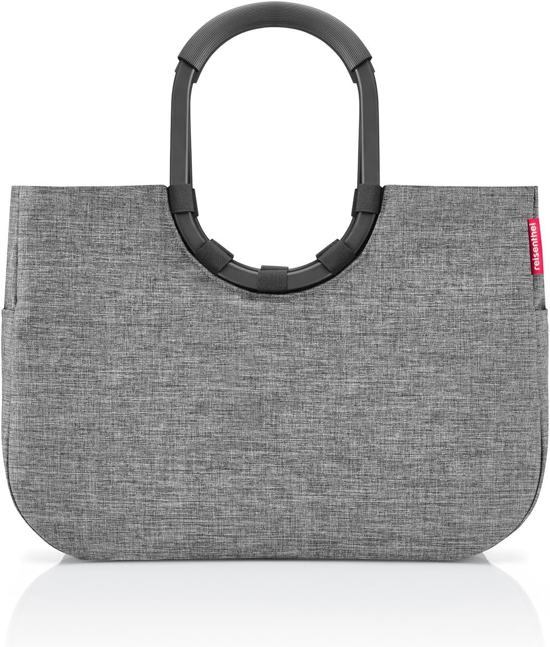 reisenthel Loopshopper L Frame Shoulder Bag Tote, Oversized Handbag for Shopping, Travel, and Commuting, Water-repellent, Twist Silver