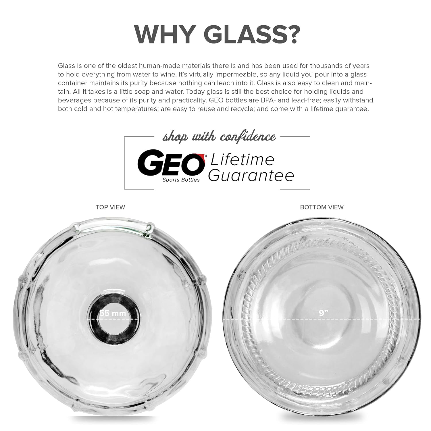 3 Gallon Round Glass Carboy Fits 30mm Cork Finish or 55mm Push Cap Home Brew (Clear Glass) (BT3GG)