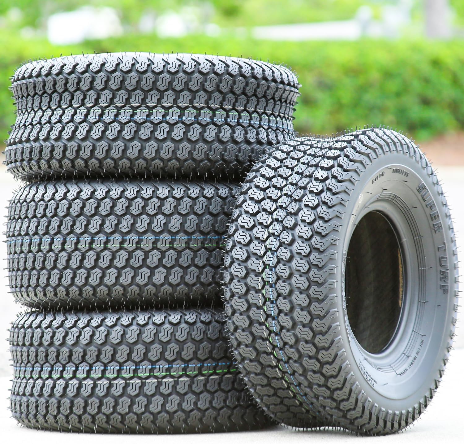 Kenda K500 Super Turf R/S 4 Ply 16-7.50-8 Lawn & Garden/Turf Tire | Lawn Mower & Garden Tractor All Season Traction 64A3 Rated 4 Ply Bias Construction Black Sidewall Tire