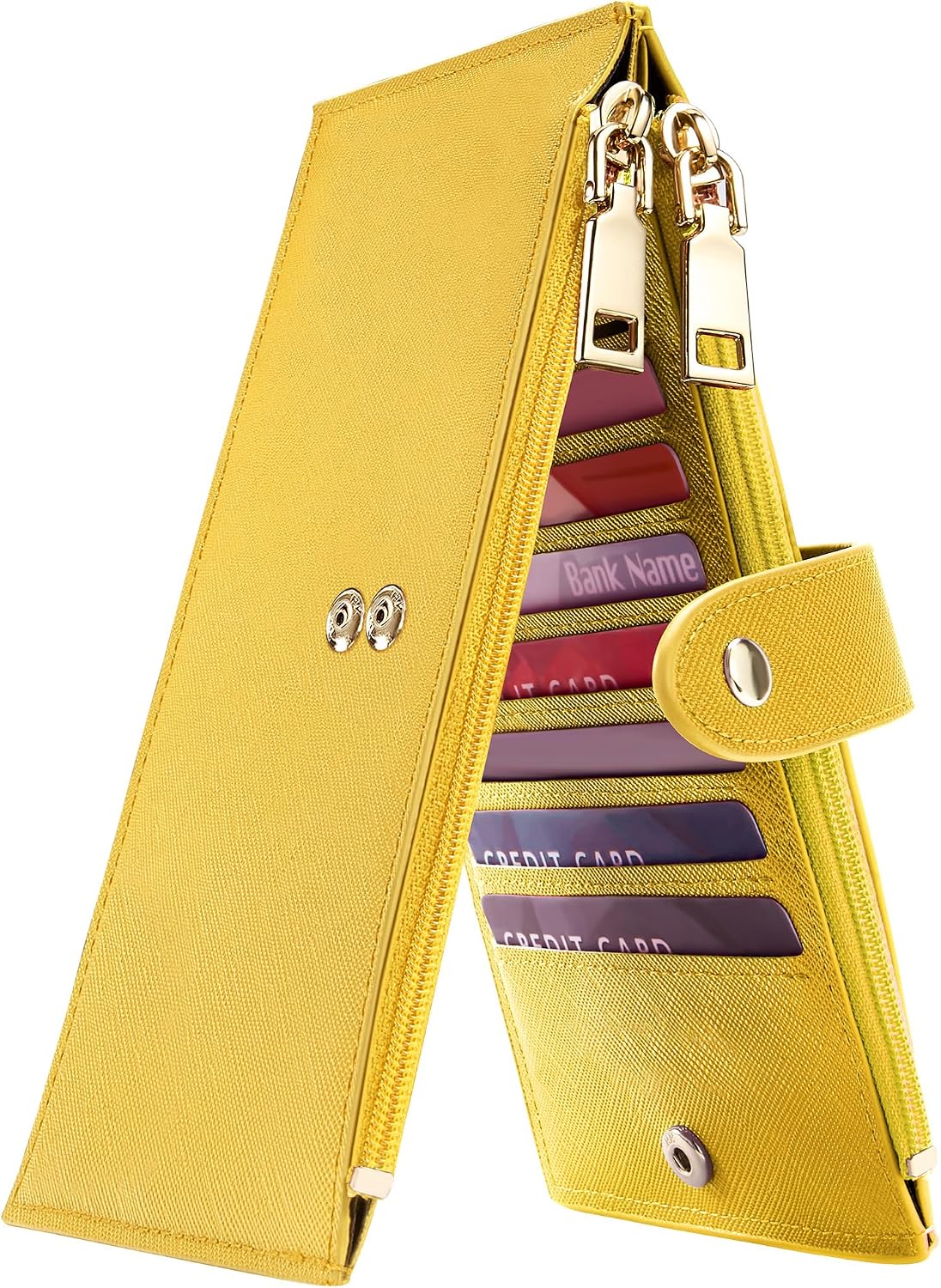 Travelambo RFID Wallet Women Large Size Bifold Multi Card Wallet Case with Zipper Pocke Credit Card Holder for Women
