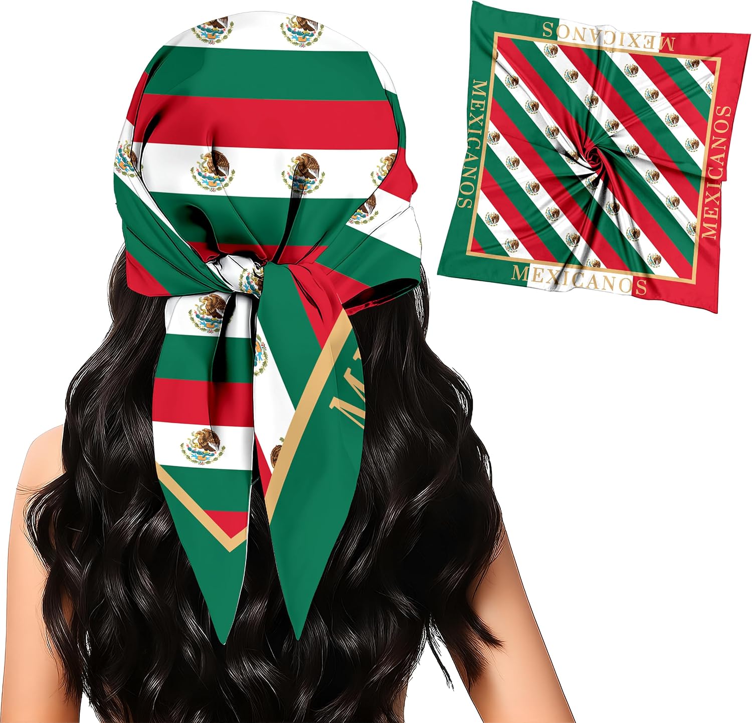 Fashion Bandana Women,Flag Silk Scarf,27.5x27.5 Large Square bandanas,Satin Hair for Sleeping,Travel,for Gift