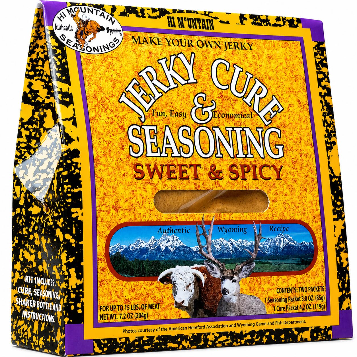Hi Mountain SWEET & SPICY BLEND Jerky Seasoning & Cure Kit | Beef & Venison | Sweet and spicy flavor, perfect jerky seasoning for deer, elk