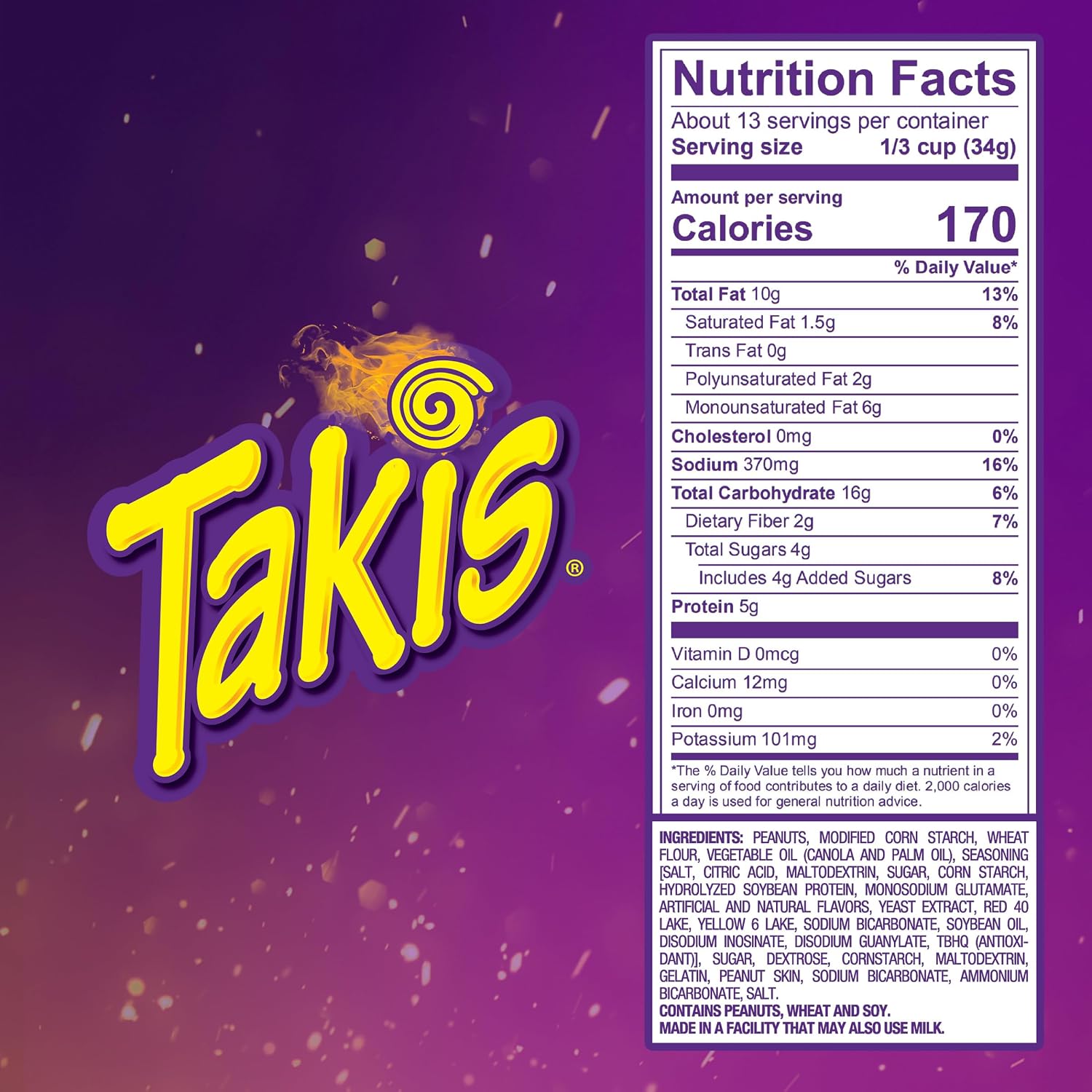 Takis Fuego Hot Nuts 12 pc / 3.2 oz Snack Size Box, Hot Chili Pepper & Lime Flavored Extreme Spicy Double-Crunch Peanuts